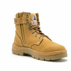 Steel Blue Argyle Zip Lace Up Safety Boots_ Nitrile Sole_ Wheat 