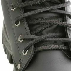 Steel Blue Leather Bootlaces Black 140cm