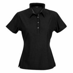 Stencil Ladies Argent Short Sleeve Polo_ Black