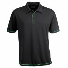 Stencil Mens Cool Dry Short Sleeve Polo_ Charcoal_Lime