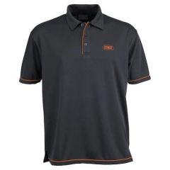 Stencil Mens Cool Dry Short Sleeve Polo_ Charcoal_Orange