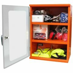 Storemasta PPE Storage Cabinet_Single Small Perspex Door _ 3 Shel