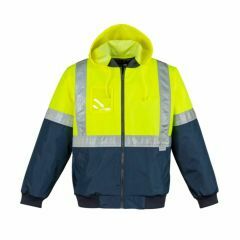 Syzmik Mens HI Vis Quilted Flying Jacket Yellow Navy