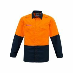 Syzmik Mens Hi Vis Spliced Shirt Orange Navy