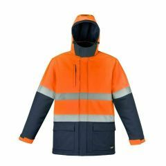 Syzmik Unisex Hi Vis Antarctic Quilt Lined Softshell Taped Jacket Orange Navy