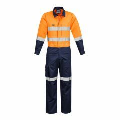 Syzmik ZC804 Mens Rugged Cooling Taped Overall_ Orange_Navy