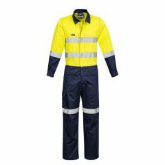 Syzmik ZC804 Mens Rugged Cooling Taped Overall_ Yellow_Navy