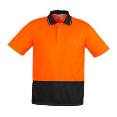 Syzmik ZH231 Unisex Basic Spliced Short Sleeve Polo_ Orange_Black