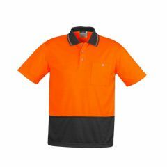 Syzmik ZH231 Unisex Basic Spliced Short Sleeve Polo_ Orange_Charc