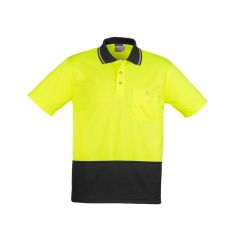 Syzmik ZH231 Unisex Basic Spliced Short Sleeve Polo_ Yellow_Black