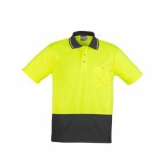 Syzmik ZH231 Unisex Basic Spliced Short Sleeve Polo_ Yellow_Charc