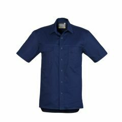 Syzmik ZW120 Mens Lightweight Short Sleeve Tradie Shirt_ Blue