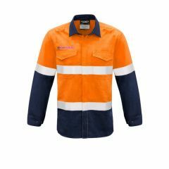 Syzmik ZW132 Mens PPE1 Hoop Taped Spliced Shirt_ Orange_Navy