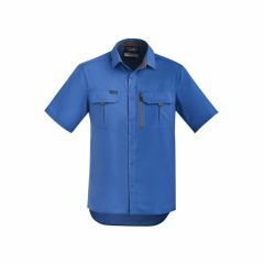 Syzmik ZW465 Mens Outdoor Short Sleeve Shirt_ Blue