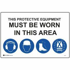 This Protective Equip_ Must be Worn in This Area Sign _Ear_Eye_He