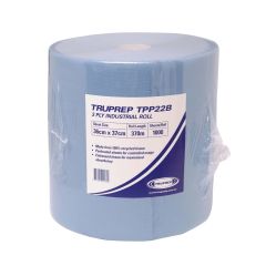 TruPrep 3 Ply Industrial Perforated Roll of 1000 Wipes_ 36x37cm_ 