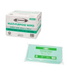 Truwipes Medium Duty Wipes_ 60x30cm_ Green_ Carton of 280 Wipes _