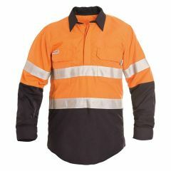 Tuffa Multitek PPE2 FR Reflective Closed Front Shirt_ 180GSM_ Orange_Navy