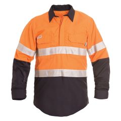 Tuffa Multitek PPE2 FR Reflective Closed Front Shirt_ 180GSM_ Ora