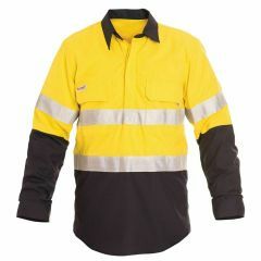 Tuffa Multitek PPE2 FR Reflective Closed Front Shirt_ 180GSM_ Yellow_Navy