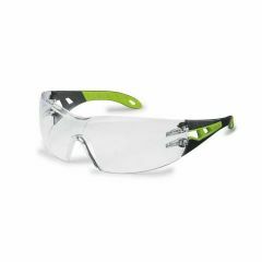 UVEX PHEOS Safety Glasses_ Black_Green Frame_ Clear HC_AF Lens