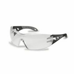 UVEX PHEOS Safety Glasses_ Black_Grey Frame_ Clear HC_AF Lens