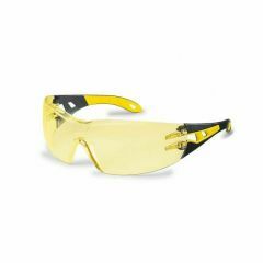 UVEX PHEOS Safety Glasses_ Black_Yellow Frame_ Amber HC_AF Lens