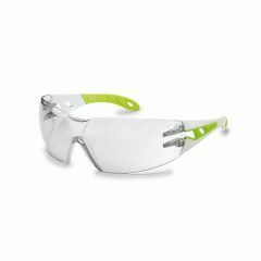 UVEX PHEOS Safety Glasses_ White_Lime Frame_ Clear HC_AF Lens _Narrow Profile_
