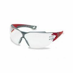 UVEX Pheos CX2 THS Safety Glasses_ Red_Grey Frame_ Clear lens