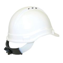 Unisafe TA570RH Vented Hardhat_ With Ratchet Harness _ White