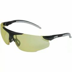Uvex Sprint Safety Glasses_ Black_Silver Frame_ Amber AF Lens