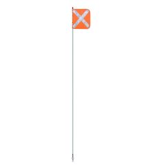 VSF 2_5m Non_LED 1PCE White Pole w_ Orange X Flag _ Quick Rel 