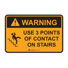 Warning Use 3 Points of Contact on Stairs_ 300 x 200mm