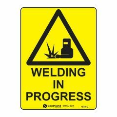 Welding in Progress Sign