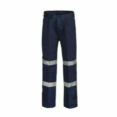 WorkCraft Cotton Drill Trouser With Double Hoop Reflective Tape_ Navy