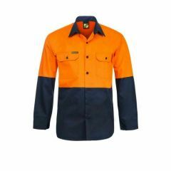 WorkCraft Hi Vis 3 Way Ventilate Cotton Drill Shirt_ Orange_Navy_