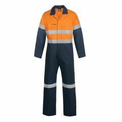 WorkCraft Hi Vis Two Tone Coveralls with Reflective Tape_ Org Nvy