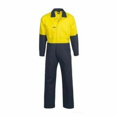 WorkCraft Hi Vis Two Tone Poly_Cotton Coveralls_ Yellow_Navy