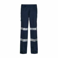 WorkCraft Ladies Mid Weight Cargo Cotton Drill Trouser with CSR Reflective tape Navy