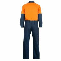 WorkCraft WC3051 Two Tone Cotton Drill Coveralls_ Orange_Navy