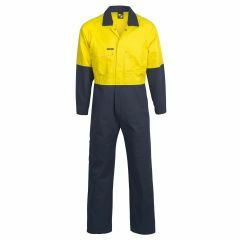 WorkCraft WC3051 Two Tone Cotton Drill Coveralls_ Yellow_Navy