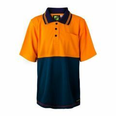 WorkCraft WSPK20 Kids Two Tone Short Sleeve Polo_ Orange_Navy