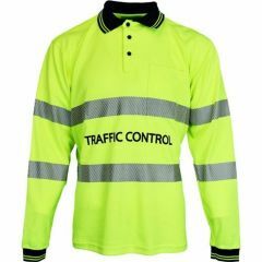 Workit 5004TCY Traffic Control Printed Poly Cotton Taped Polo Shi