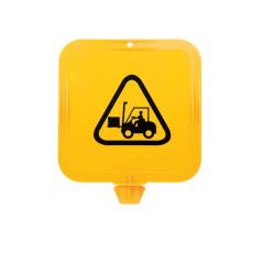Yellow Lock In Sign Frame_ Forklifts Pictogram