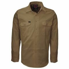 `Ritemate Plain Vented Cotton Drill Shirt_ Long Sleeve_ Khaki