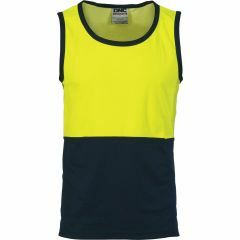 DNC 3841 Cotton Backed Polyester Singlet, Yellow/Navy
