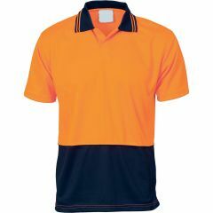 DNC 3903 Polyester Food Industry Polo Shirt, Short Sleeve, Orange/Navy