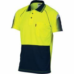 DNC 3751 175gsm Cool-Breathe Sublimated Piping Polyester Polo Shirt, Short Sleeve, Yellow/Navy