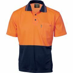 Norss Hi Vis 2 Tone Original Microfibre Polo Shirt, Orange/Navy, Short Sleeve