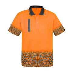 Syzmik ZH300 Mens Tracks Polo, Orange/Charcoal